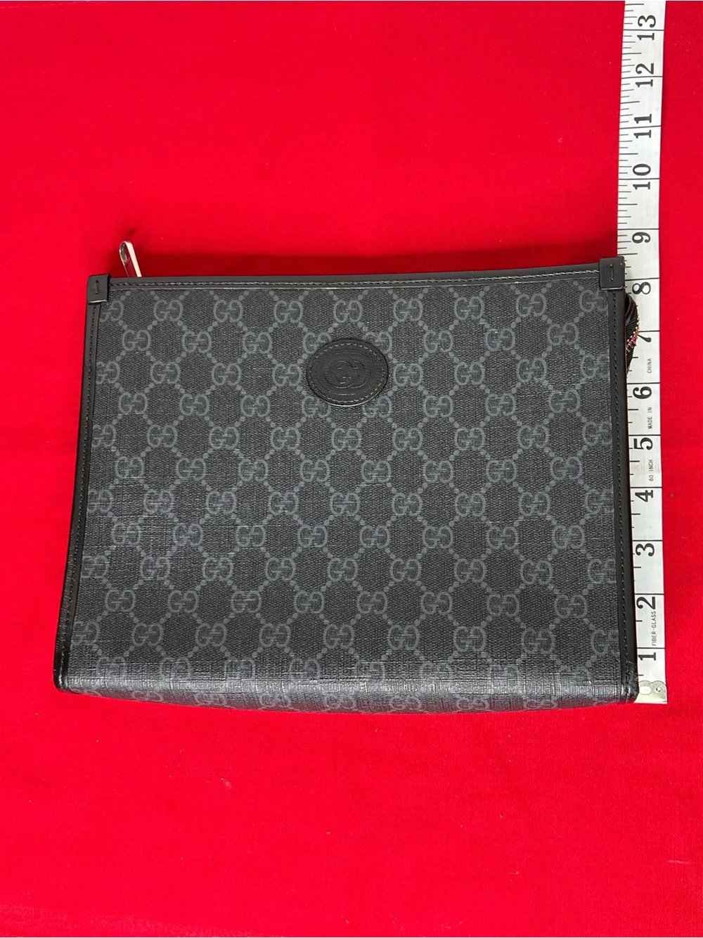 Gucci Beauty Case with Interlocking G Black GG Supreme Toiletry Pouch Leather